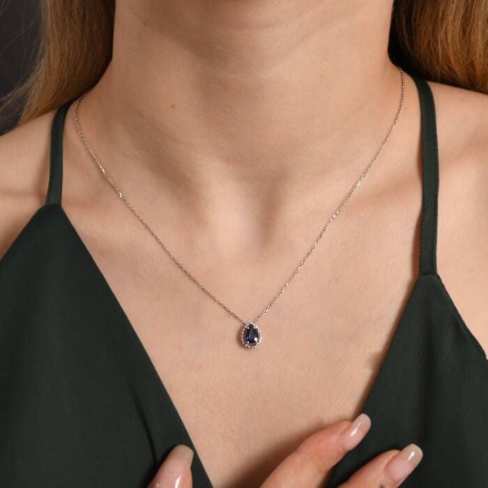 0,70 Karat Pırlanta Damla Kolye - 3