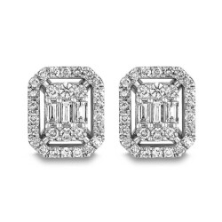 0,89 Karat Pırlanta Baget Küpe - 2