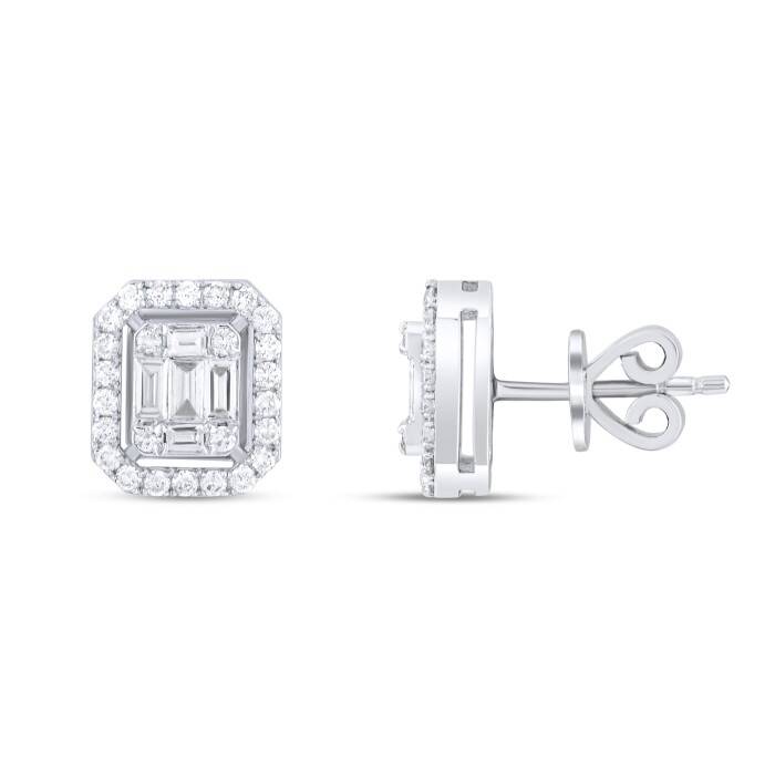 0,71 Karat Pırlanta Baget Küpe - 1