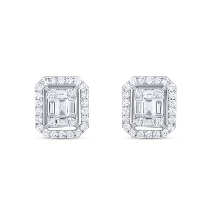 0,71 Karat Pırlanta Baget Küpe - 2