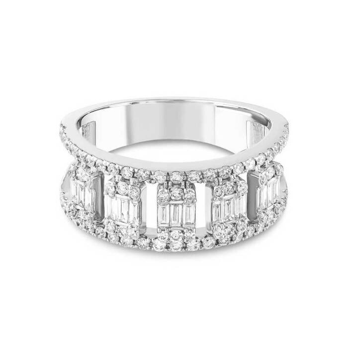 0,71 Karat Pırlanta Baget Yüzük - 1