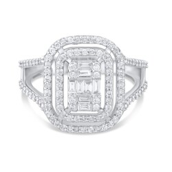 0,73 Karat Pırlanta Baget Yüzük - 