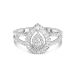 0,74 Karat Pırlanta Damla Fantezi Yüzük - 2