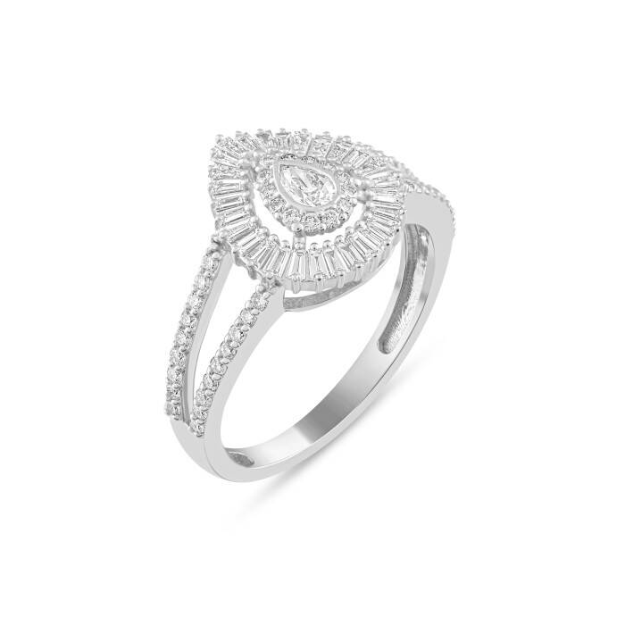 0,74 Karat Pırlanta Damla Fantezi Yüzük - 3