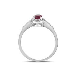 0,74 Karat Pırlanta Oval Yakut Yüzük - 3