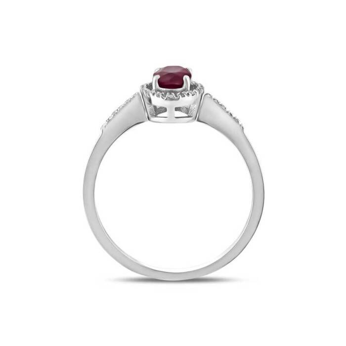 0,74 Karat Pırlanta Oval Yakut Yüzük - 3