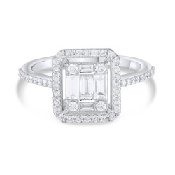 0,75 Karat Pırlanta Baget Yüzük - 