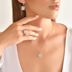 0,78 Karat Pırlanta Baget Kolye - 4