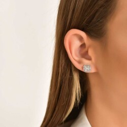 0,79 Karat Pırlanta Baget Küpe - 3