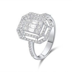 0,79 Karat Pırlanta Baget Yüzük - 2