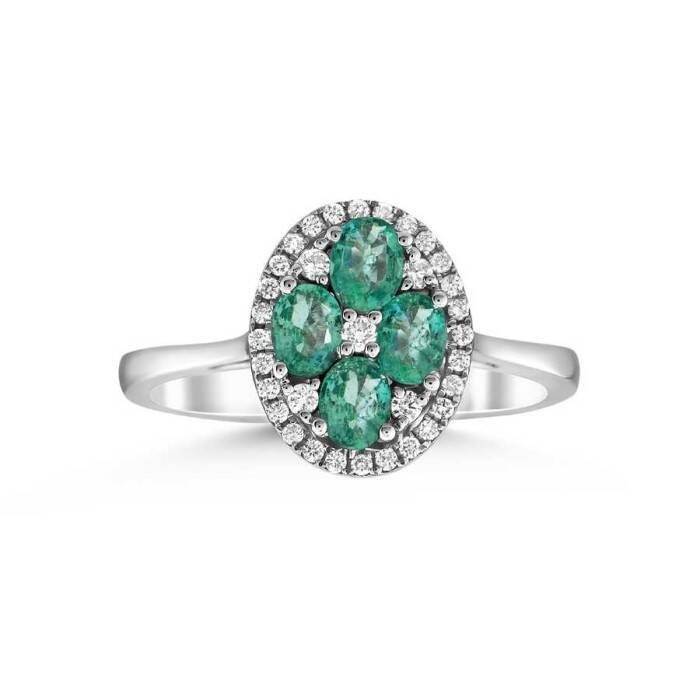 0,79 Karat Pırlanta Zümrüt Yüzük - 1