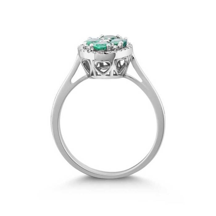 0,79 Karat Pırlanta Zümrüt Yüzük - 3