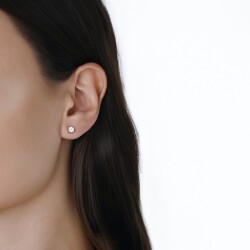 0,80 Karat Pırlanta Tektaş Küpe - 3