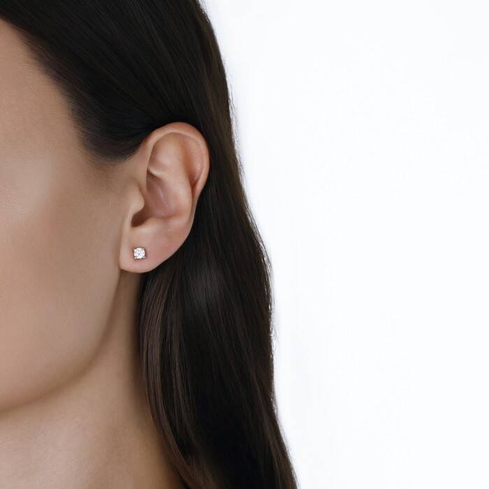 0,80 Karat Pırlanta Tektaş Küpe - 3