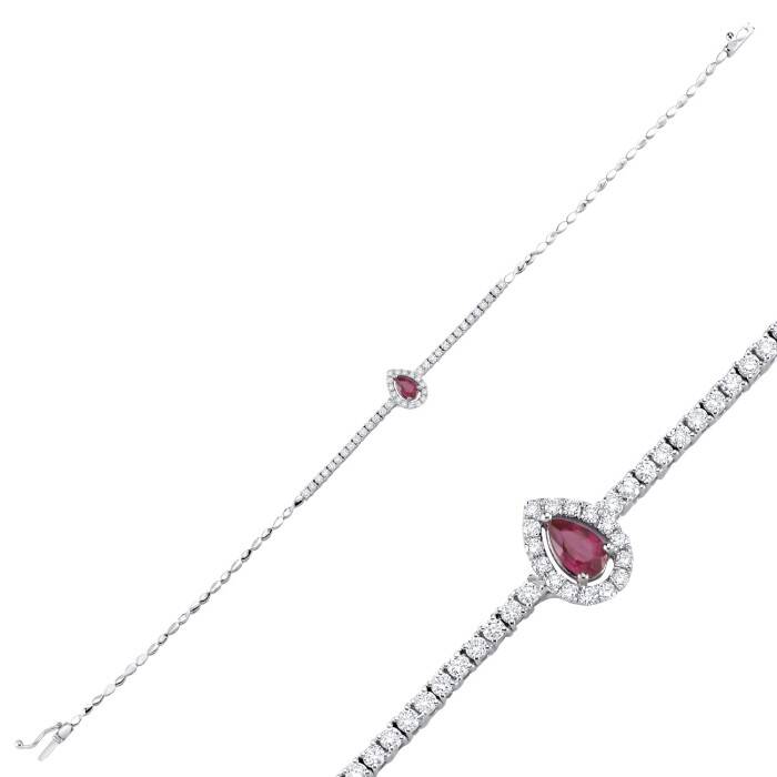 0,80 Karat Pırlanta Yakut Bileklik - 2