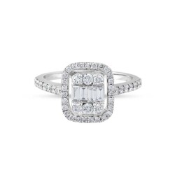 0,83 Karat Pırlanta Baget Yüzük - 