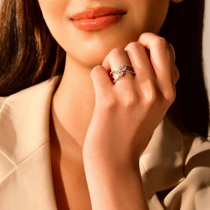 0,83 Karat Pırlanta Markiz Tasarım Yüzük - 3