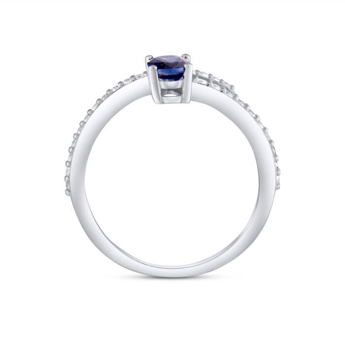 0,83 Karat Pırlanta Safir Damla Yüzük - 2