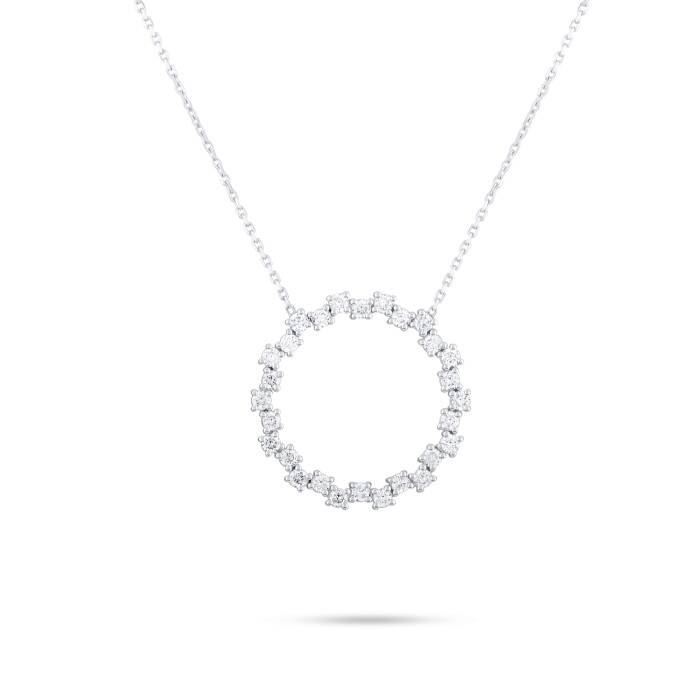 0,85 Karat Pırlanta Fantezi Halka Kolye - 2