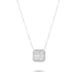 0,89 Karat Pırlanta Baget Kolye - 