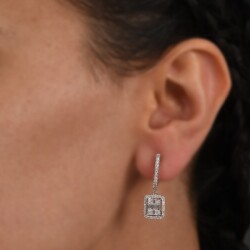 0,89 Karat Pırlanta Baget Küpe - 3