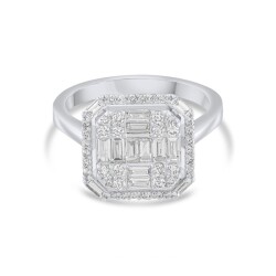 0,89 Karat Pırlanta Baget Yüzük - 