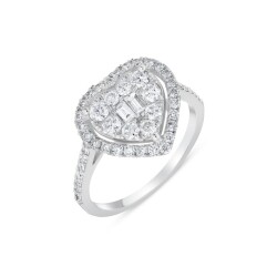 0,89 Karat Pırlanta Kalp Yüzük - 2