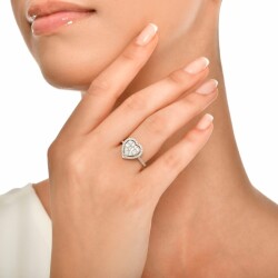 0,89 Karat Pırlanta Kalp Yüzük - 3