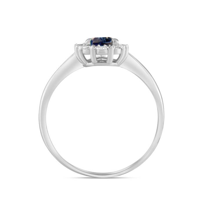 0,90 Karat Pırlanta Damla Safir Yüzük - 3