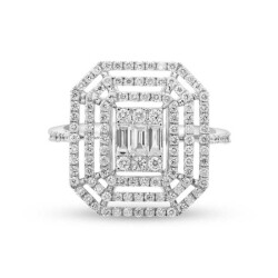 0,92 Karat Pırlanta Baget Yüzük - 