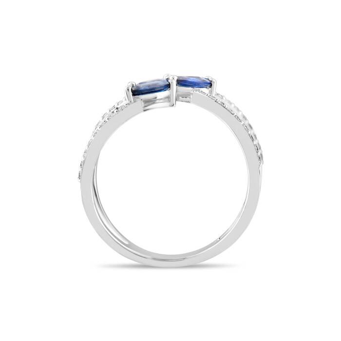 0,92 Karat Pırlanta Safir Yüzük - 3