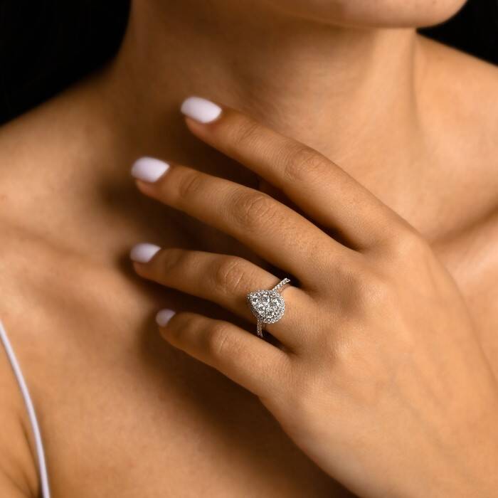 0,93 Karat Pırlanta Invisible Tasarım Yüzük - 1