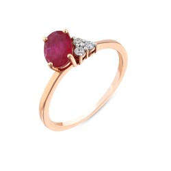 0,93 Karat Pırlanta Yakut Yüzük - 2