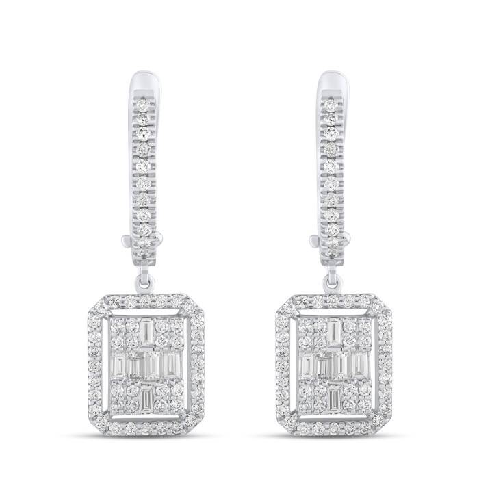 0,95 Karat Pırlanta Baget Küpe - 2