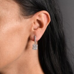 0,95 Karat Pırlanta Baget Küpe - 3