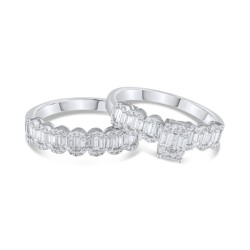 0,95 Karat Pırlanta İkili Baget Yüzük - 