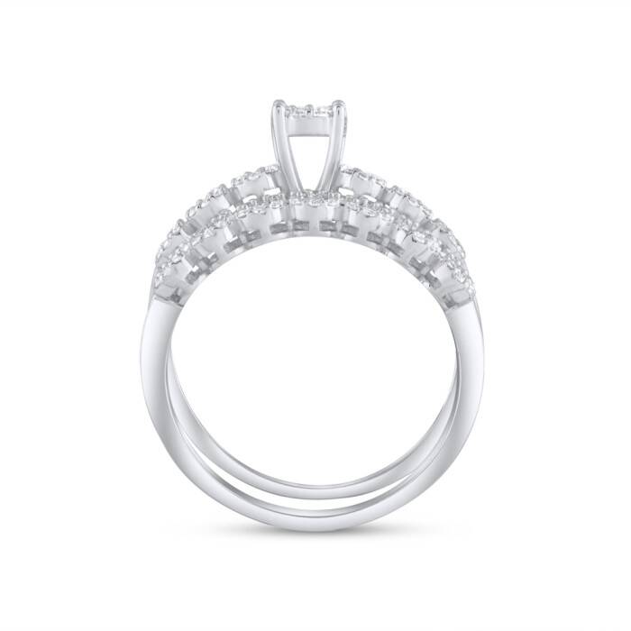 0,95 Karat Pırlanta İkili Baget Yüzük - 3