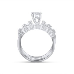 0,97 Karat Pırlanta Baget Invisible Twins Yüzük - 3