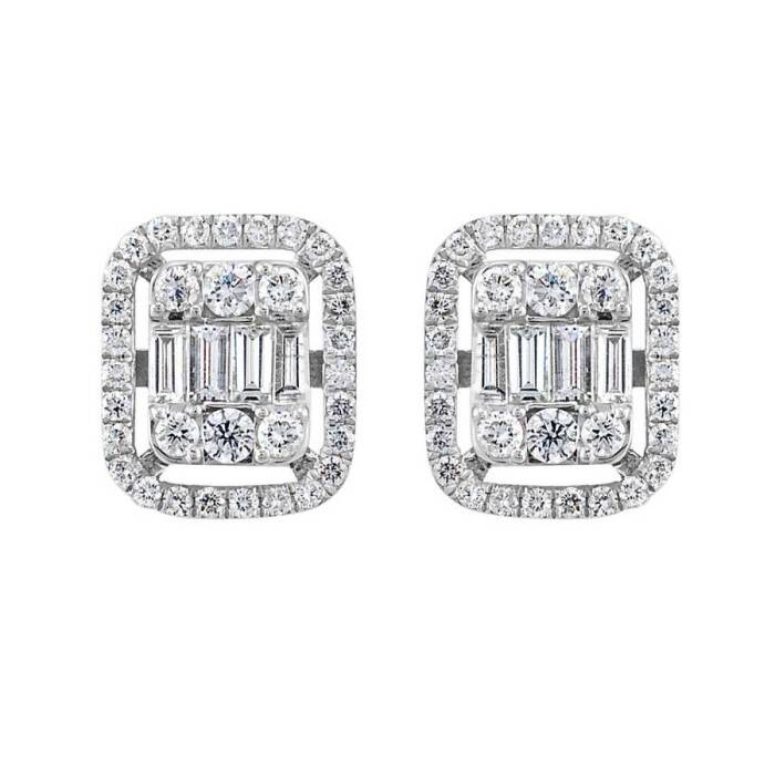 0,99 Karat Pırlanta Baget Küpe - 2