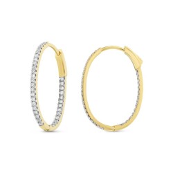 0,99 Karat Pırlanta Halka Küpe - 