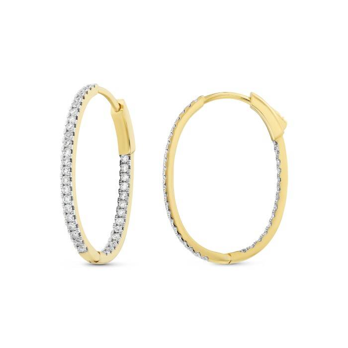 0,99 Karat Pırlanta Halka Küpe - 1