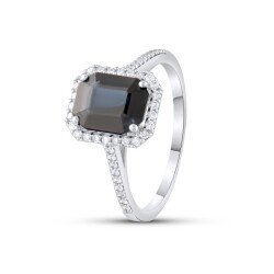 0,99 Karat Pırlanta Safir Yüzük - 2