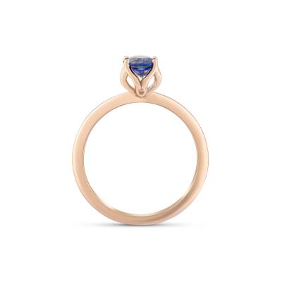 1,00 Karat Oval Safir Yüzük - 2