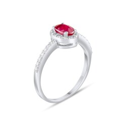 1,00 Karat Pırlanta Oval Yakut Yüzük - 2