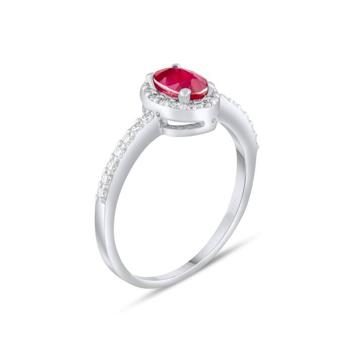 1,00 Karat Pırlanta Oval Yakut Yüzük - 2