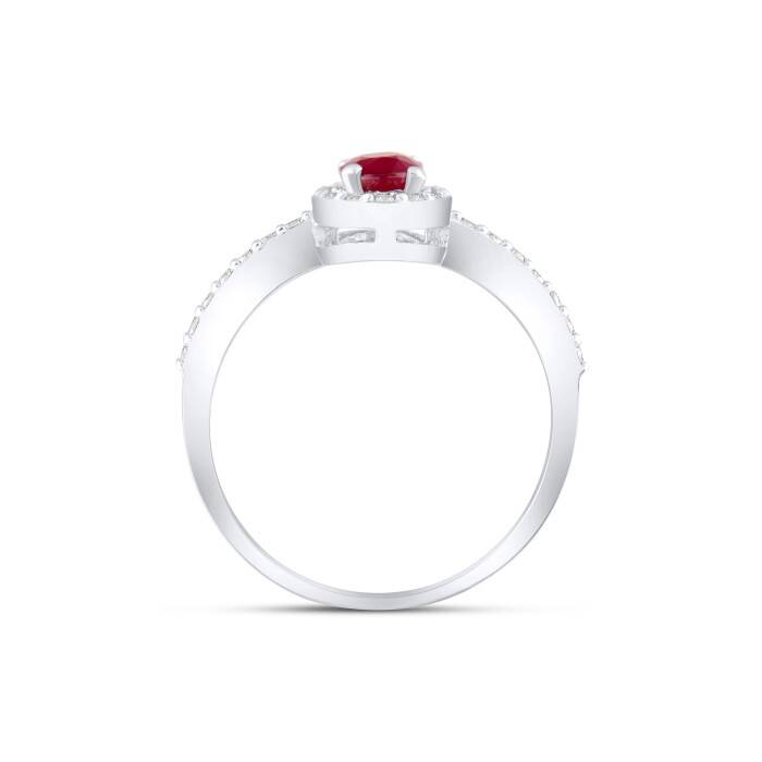 1,00 Karat Pırlanta Oval Yakut Yüzük - 3