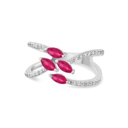 1,02 Karat Pırlanta Yakut Tasarım Yüzük - 