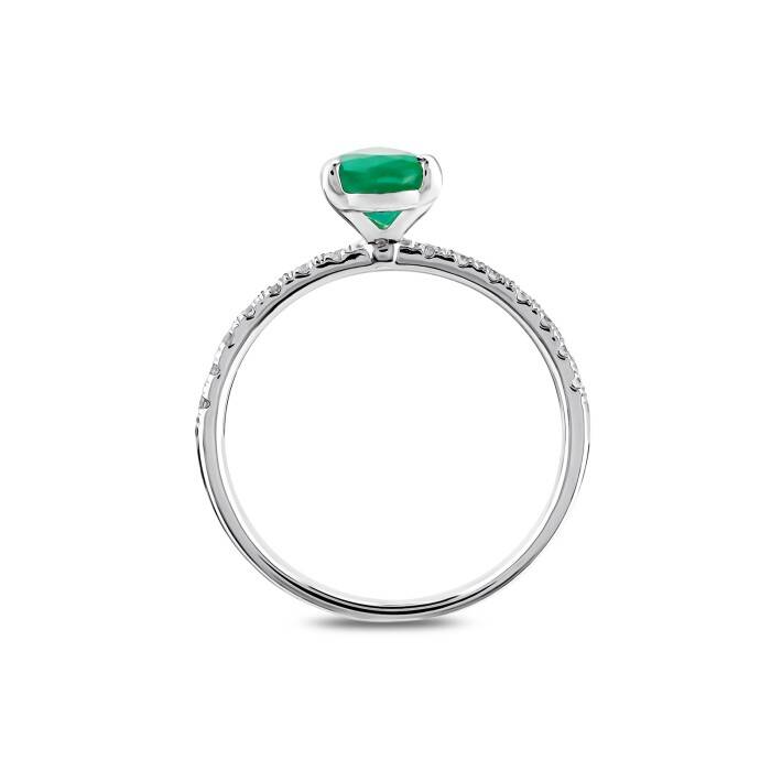 1,03 Karat Pırlanta Damla Zümrüt Yüzük - 3