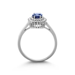 1,04 Karat Pırlanta Safir Yüzük - 3