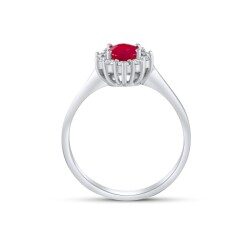 1,08 Karat Pırlanta Oval Yakut Yüzük - 3